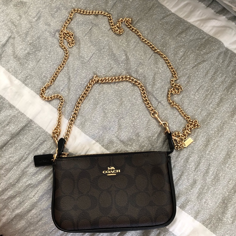 COACH Large Wristlet 19 Signature Brown